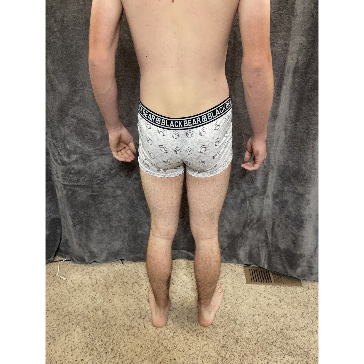 men's medium athletic trunk style black bear boxer brief White With Polygons