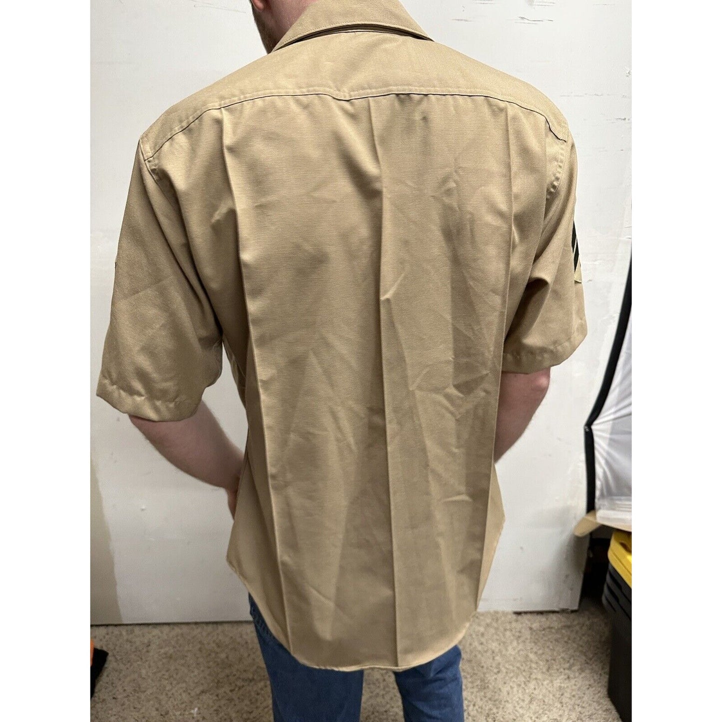 usmc marines defense logistics 15 1/2 short sleeve dress shirt e-5 sergeant rank