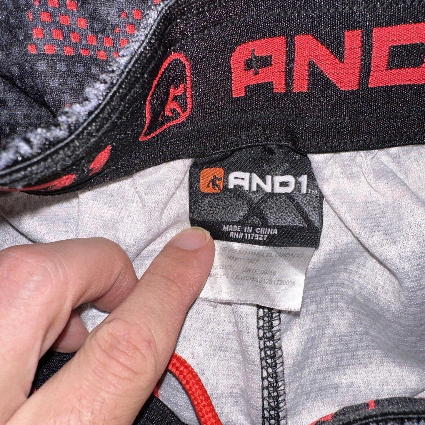 Men’s Black And Red AND1 Athletic Shorts With Pockets