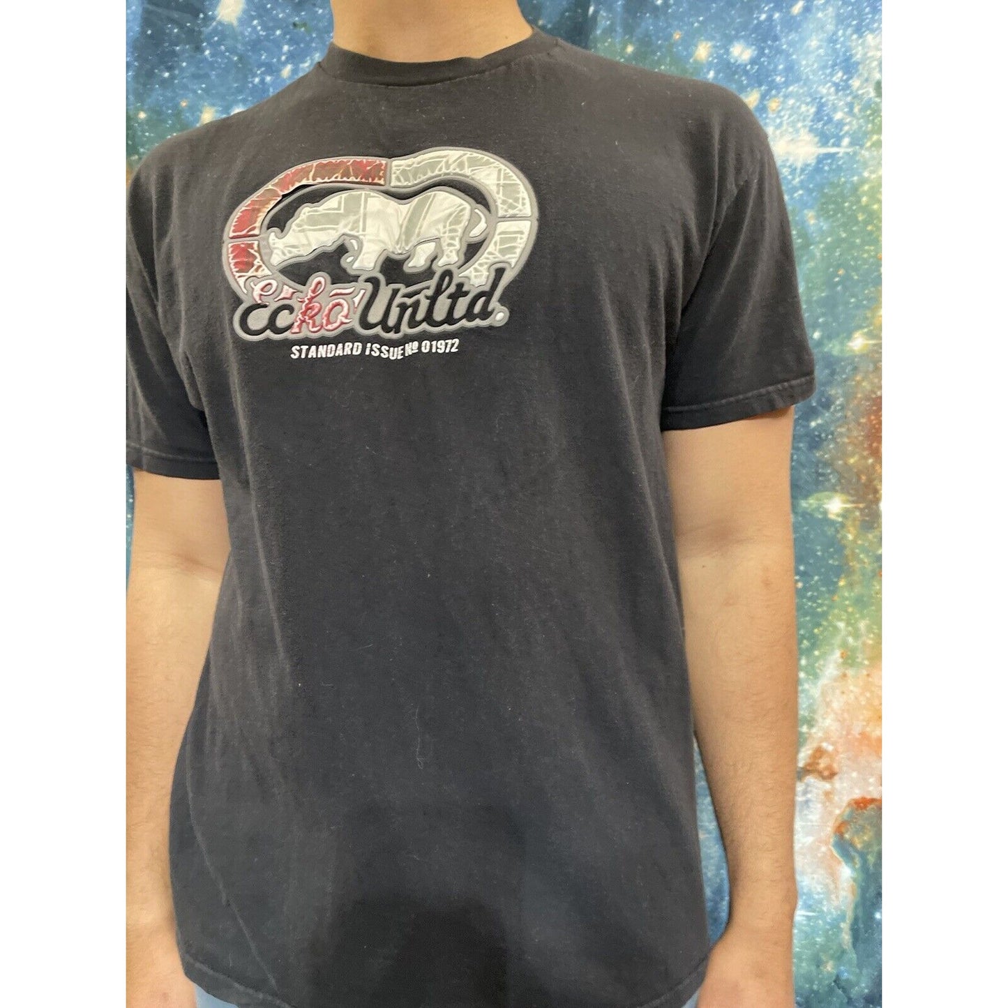 Men’s Ecko Unltd black large short sleeve T-shirt Raised Logo