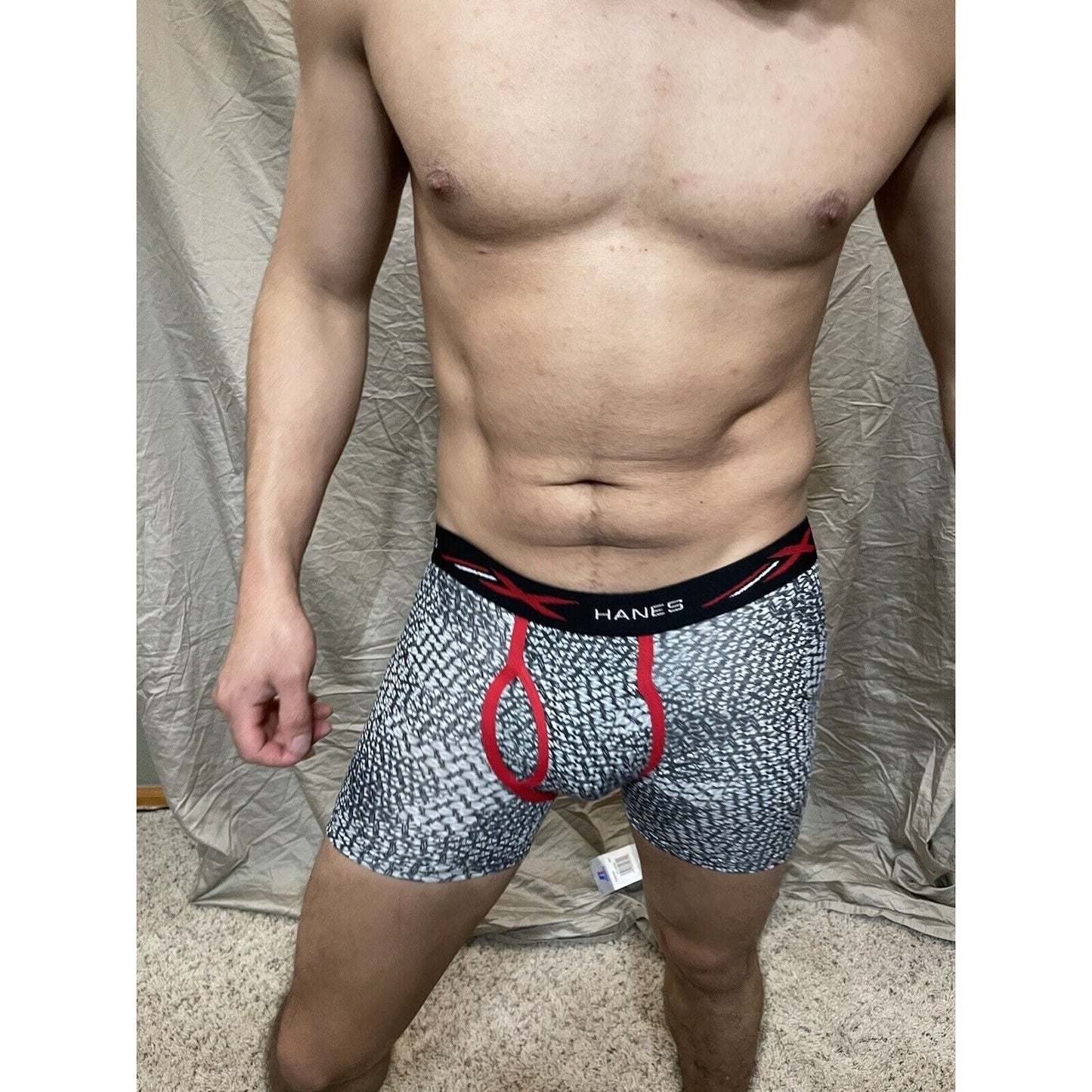 Boy's Large Hanes boxer briefs x temp black white New And Unworn