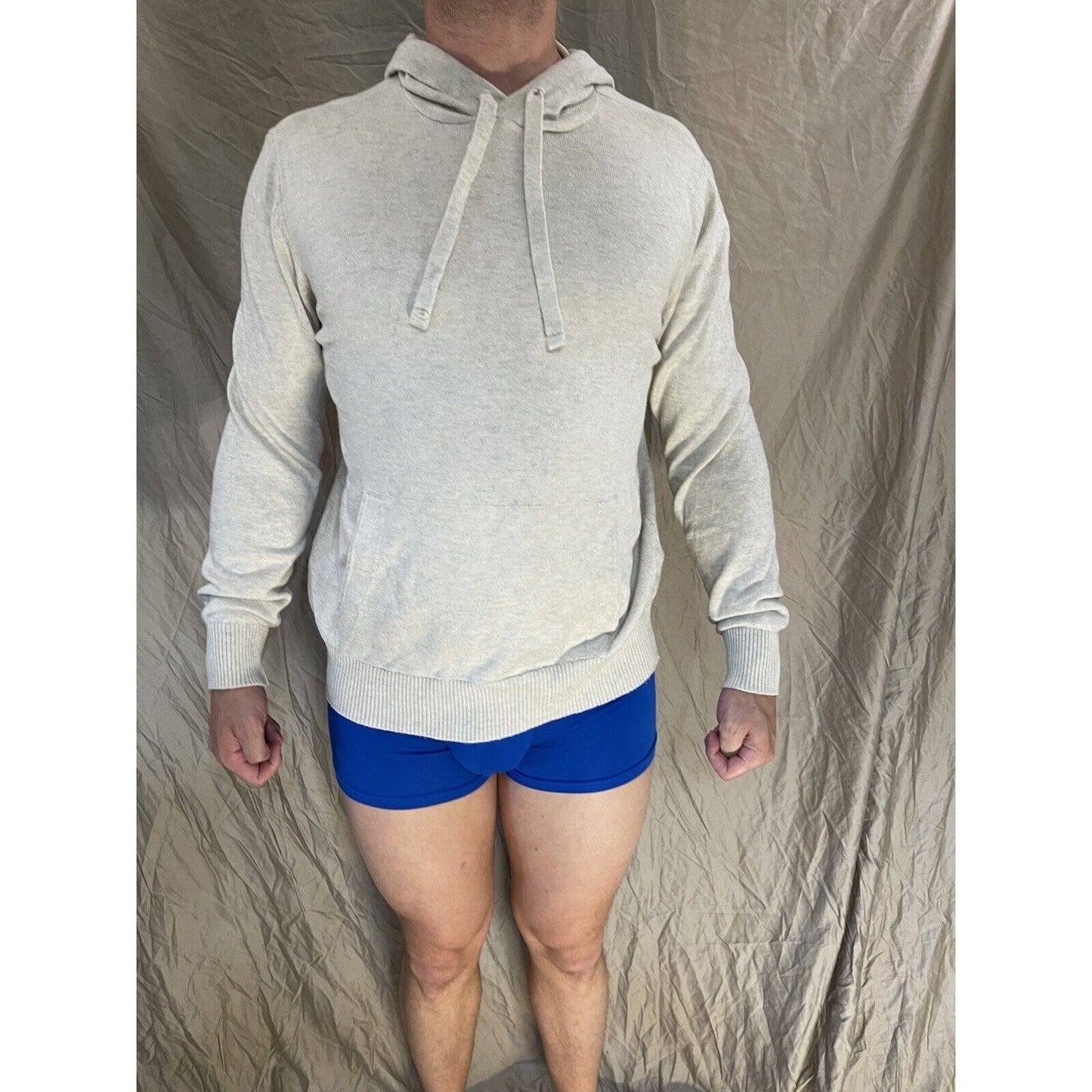 men's beige american eagle medium hoodie pullover sweater