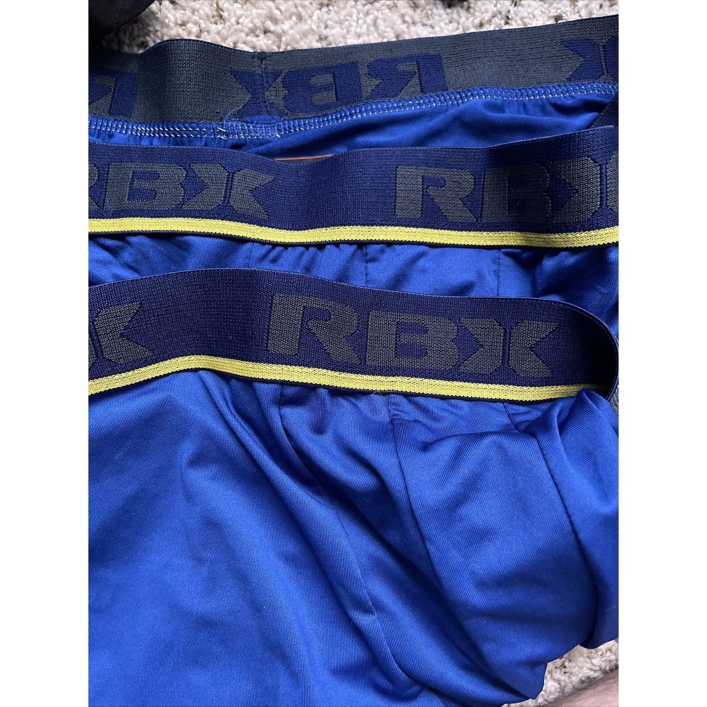 Men's RBX active polyester spandex royal blue compression boxer shorts