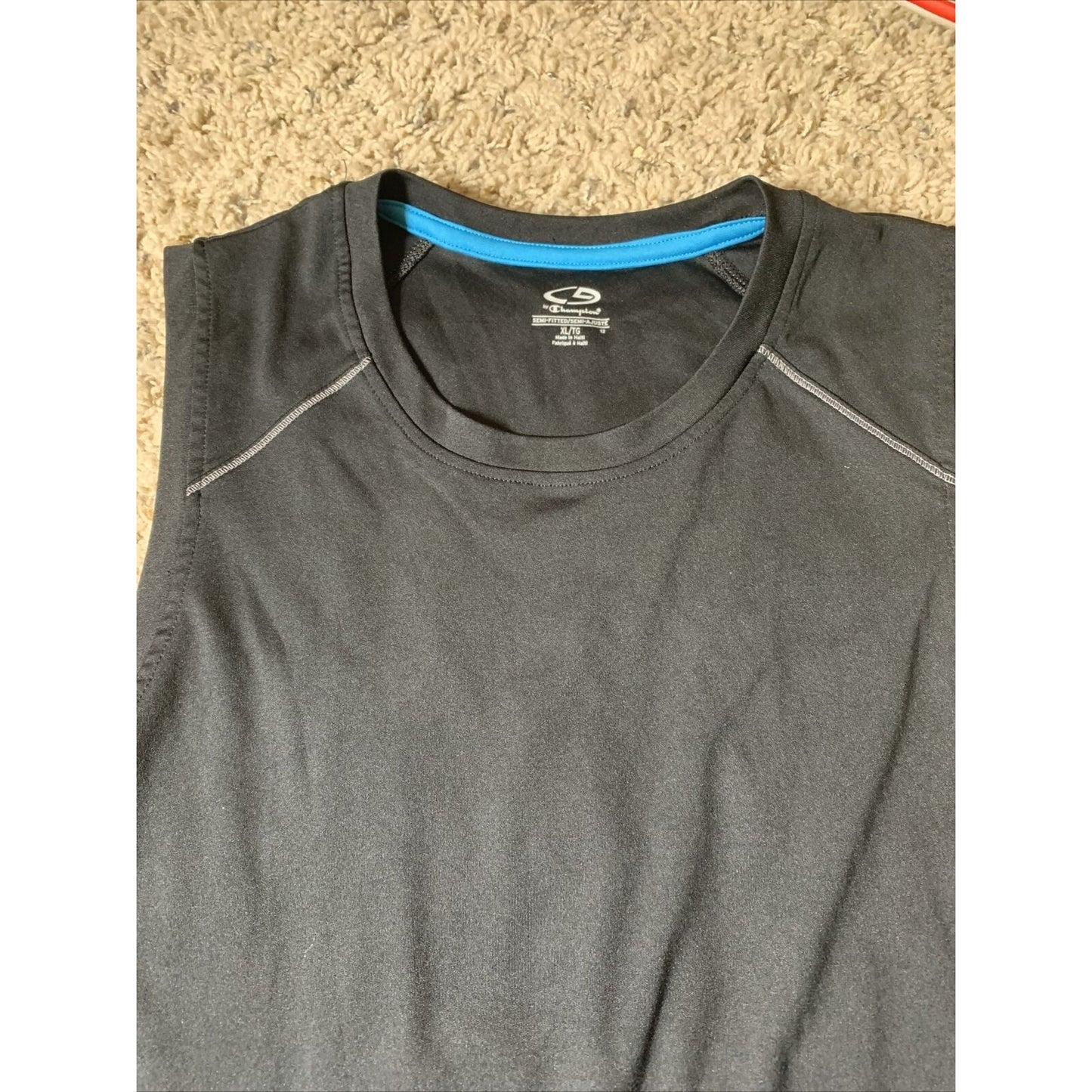 Champion Black Tank Top Singlet Running Workout Mens Activewear XL