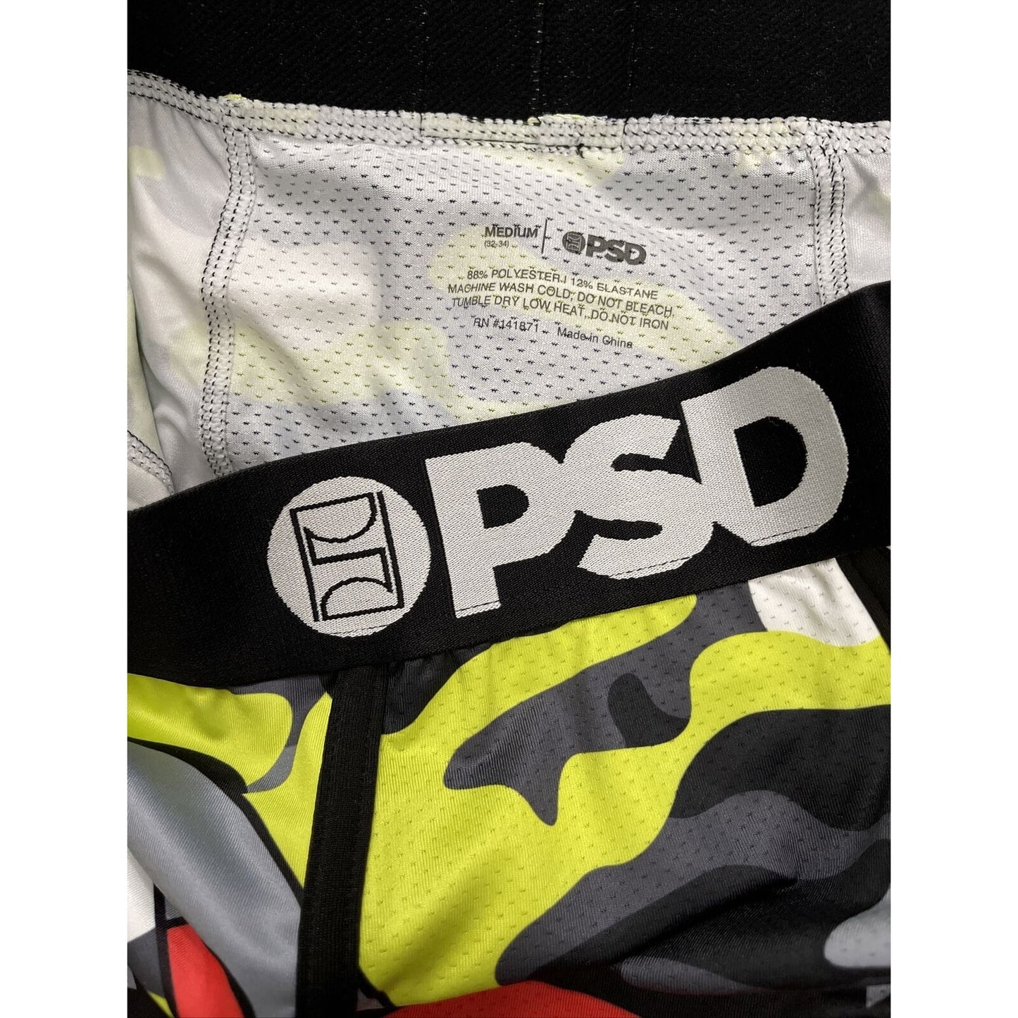 Men’s PSD Compression Shorts Neon Warface Mouth Medium Camo New