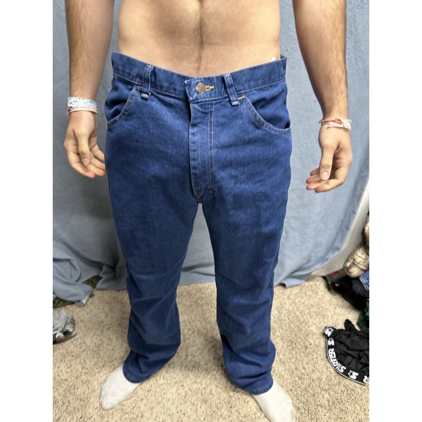 Men’s Wrangler Regular Fit 34 X 32 Blue Jeans