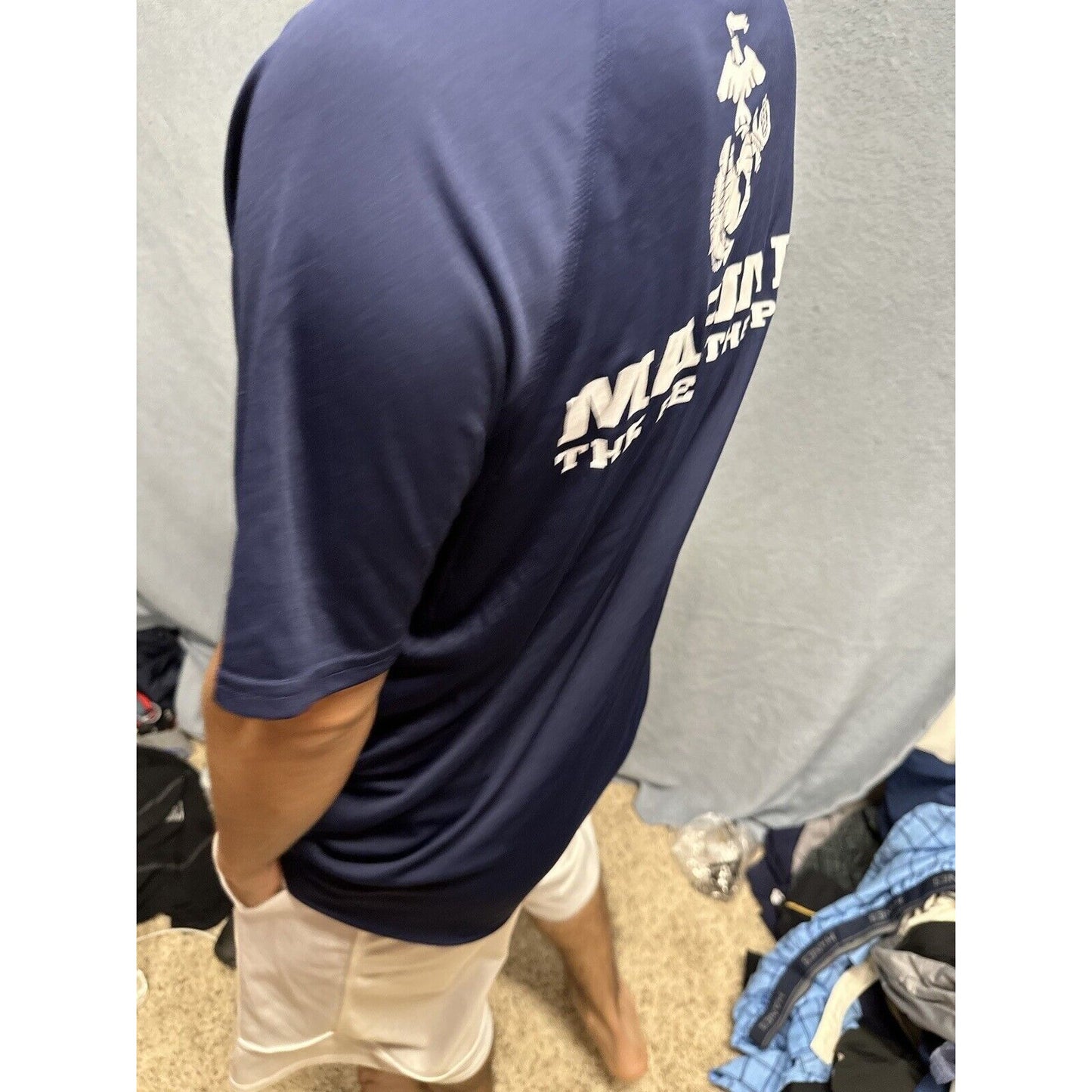 Men’s Athletic Dark Blue Large Marines Compression Tshirt