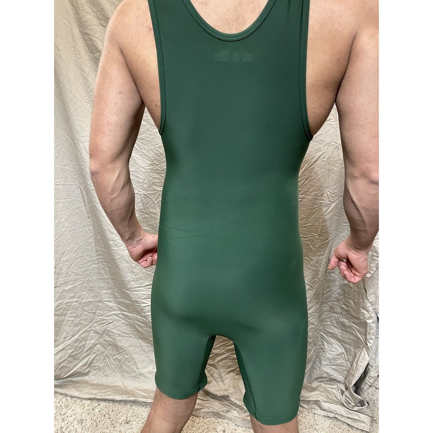 Men's Adult Small wrestling singlet Dark Green Athletic Compression