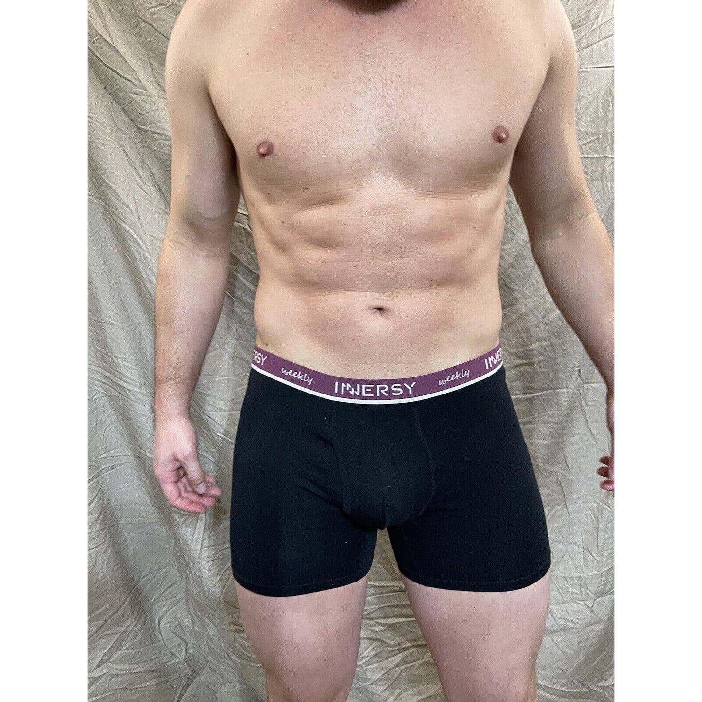 Inersy Weekly Men's black boxer briefs Purple band New And Unworn Large
