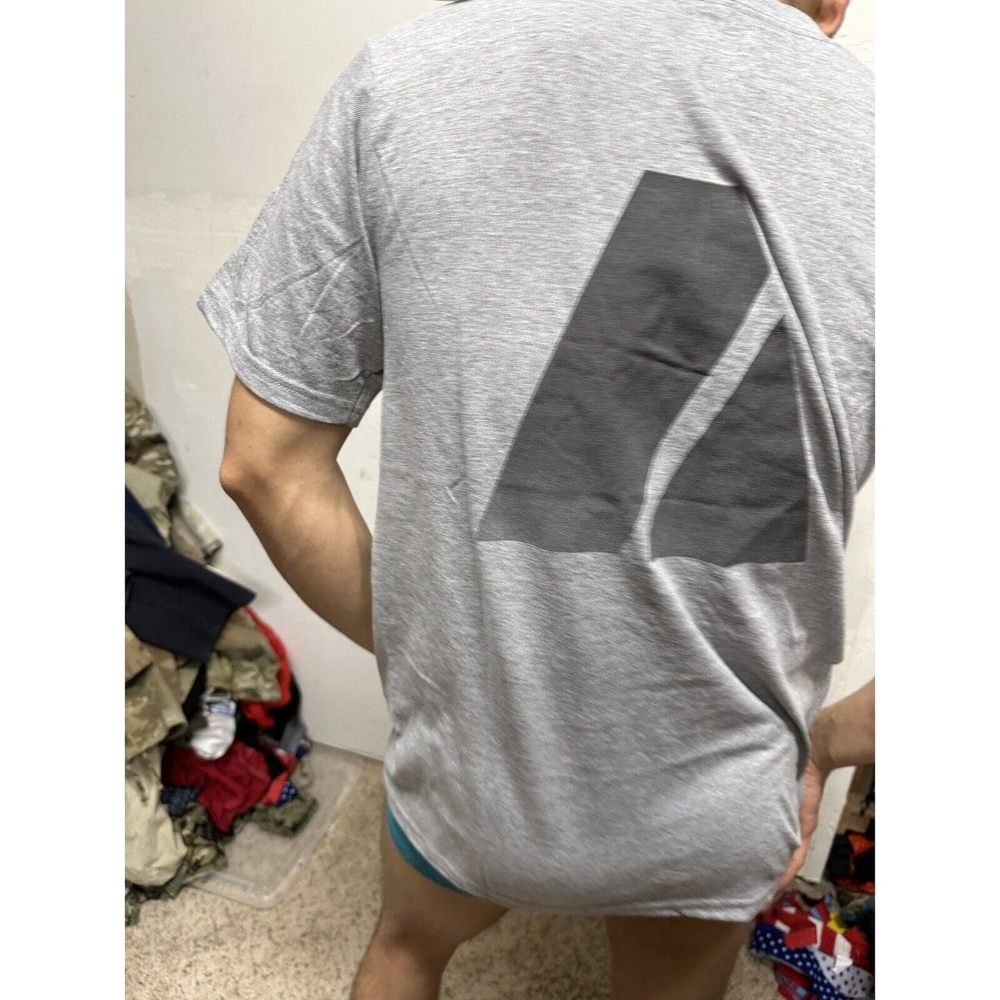 Men’s Soffe Small Dri Release Gray Army Pt Uniform Short Short Sleeve