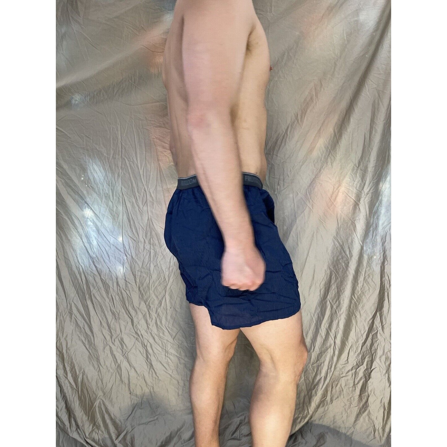 men's fruit of the loom Striped Dark blue boxer shorts Size Small