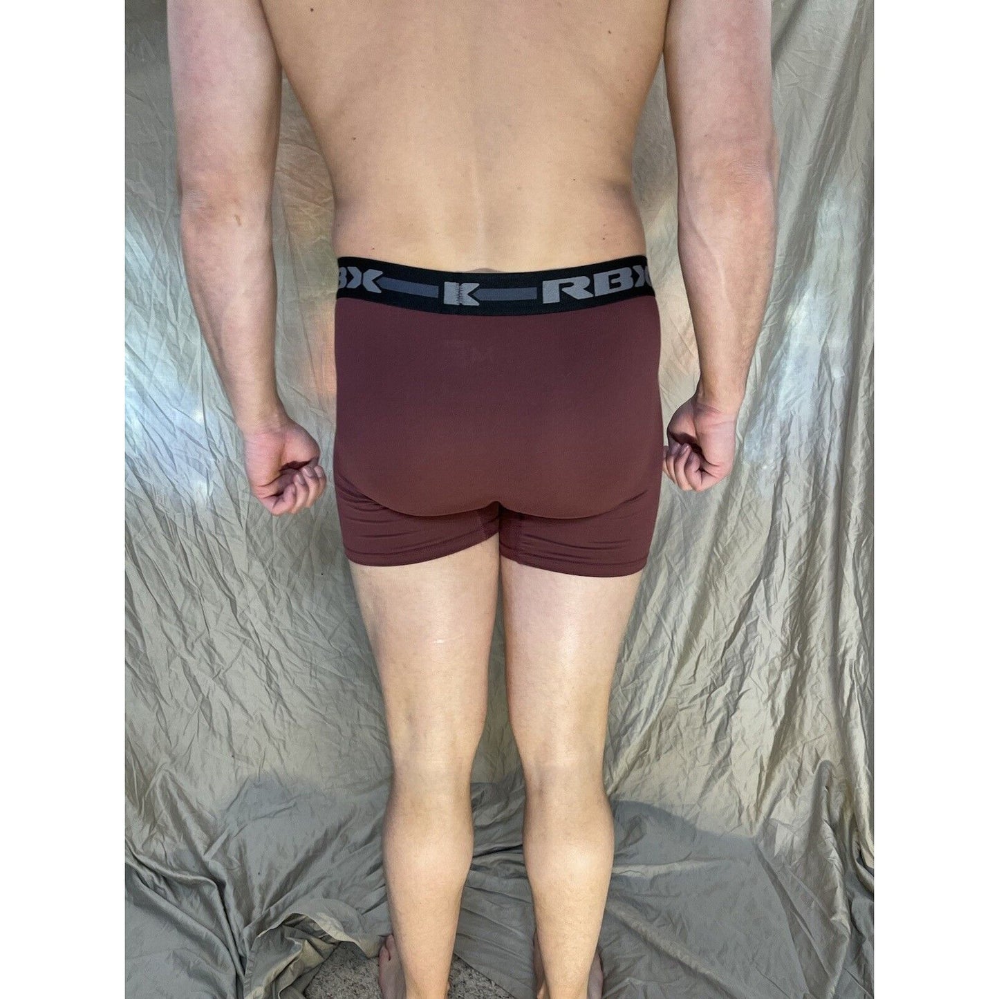 men's Maroon rbx Medium compression boxer briefs