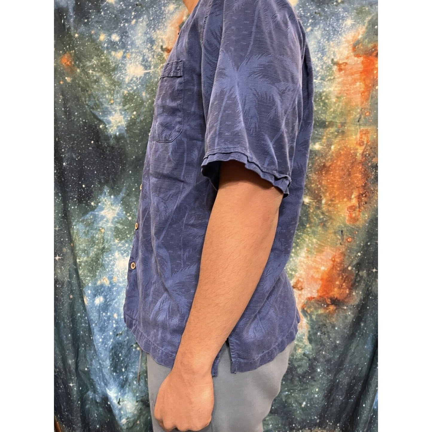 Jamaica Jaxx Blue Tropical Men’s Large button up short sleve shirt