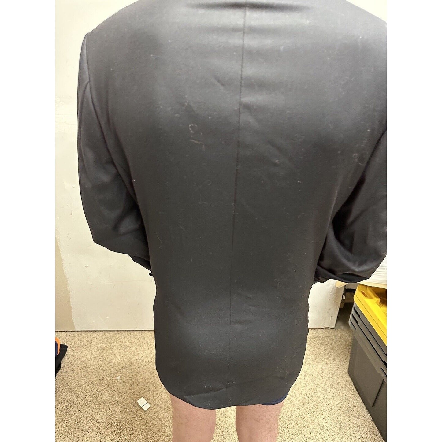 men’s lana lux merino wool super 140s prontomoda italia black coat 38R