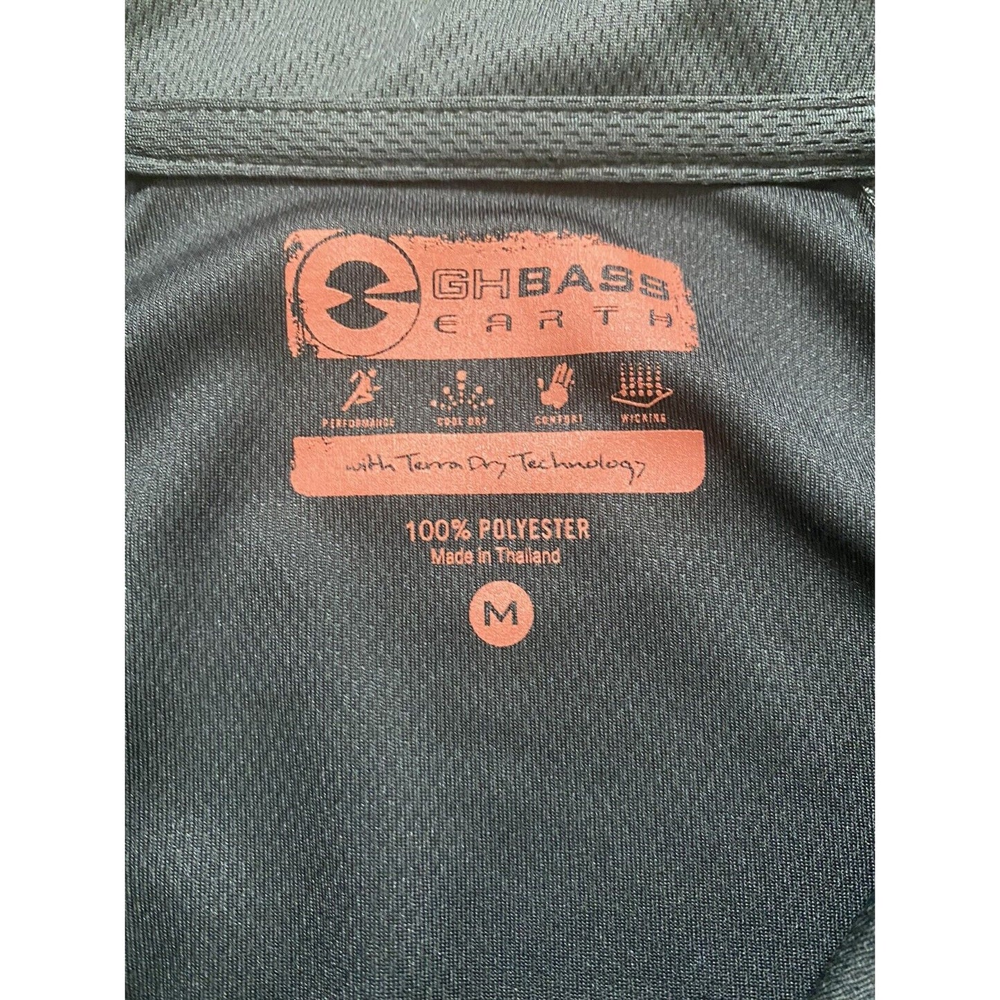 GH BASS EARTH Men’s Medium Gray Polyester Athletic Fleece w/ Terra Dry Tech