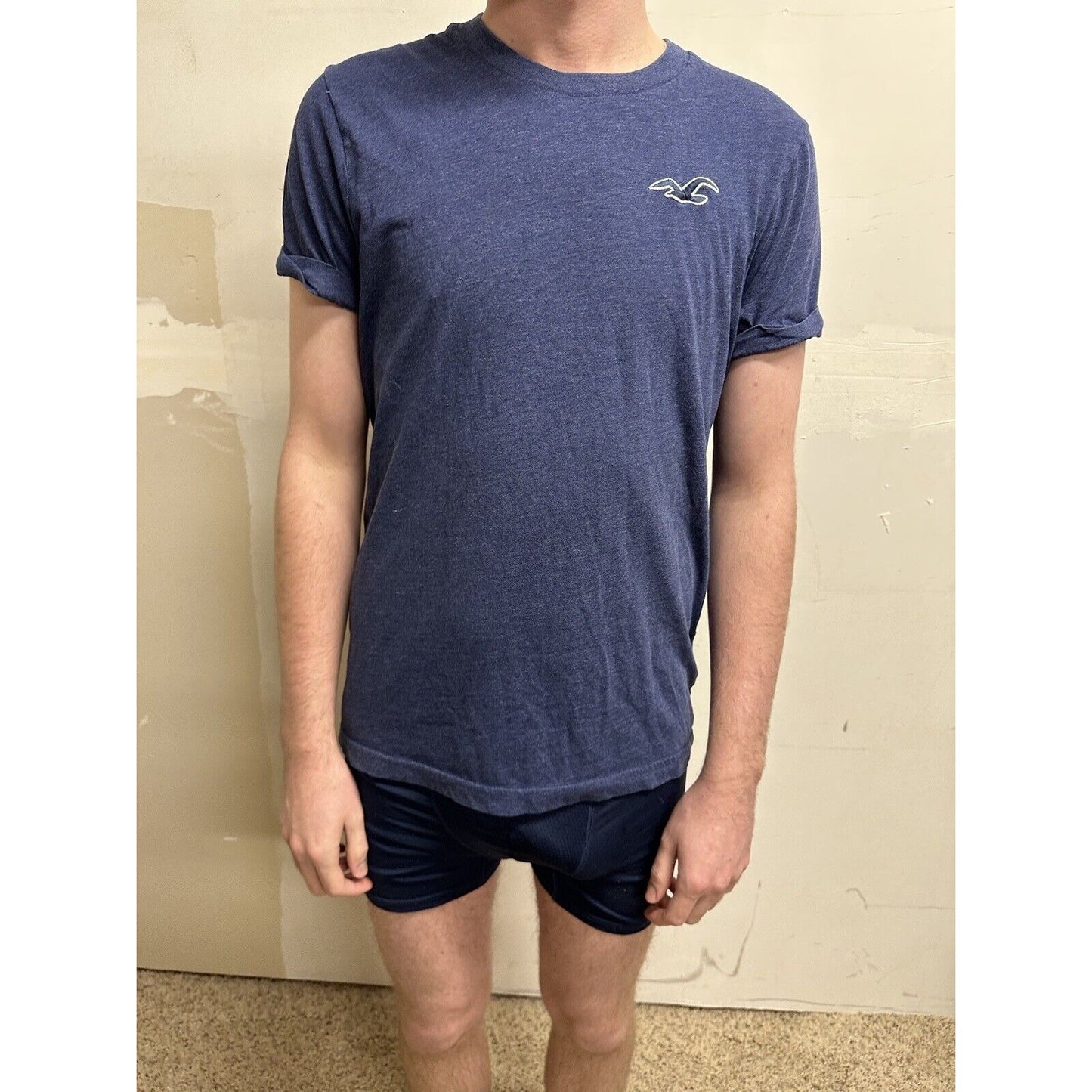 men’s hollister medium steel blue short sleeve tshirt