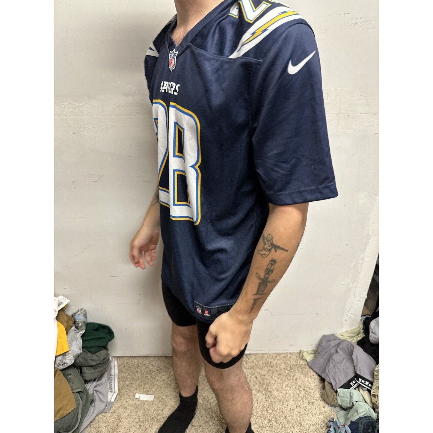 Men’s NFL Players Chargers Large 28 Gordon III Nike Dri Fit Jersey Onfield
