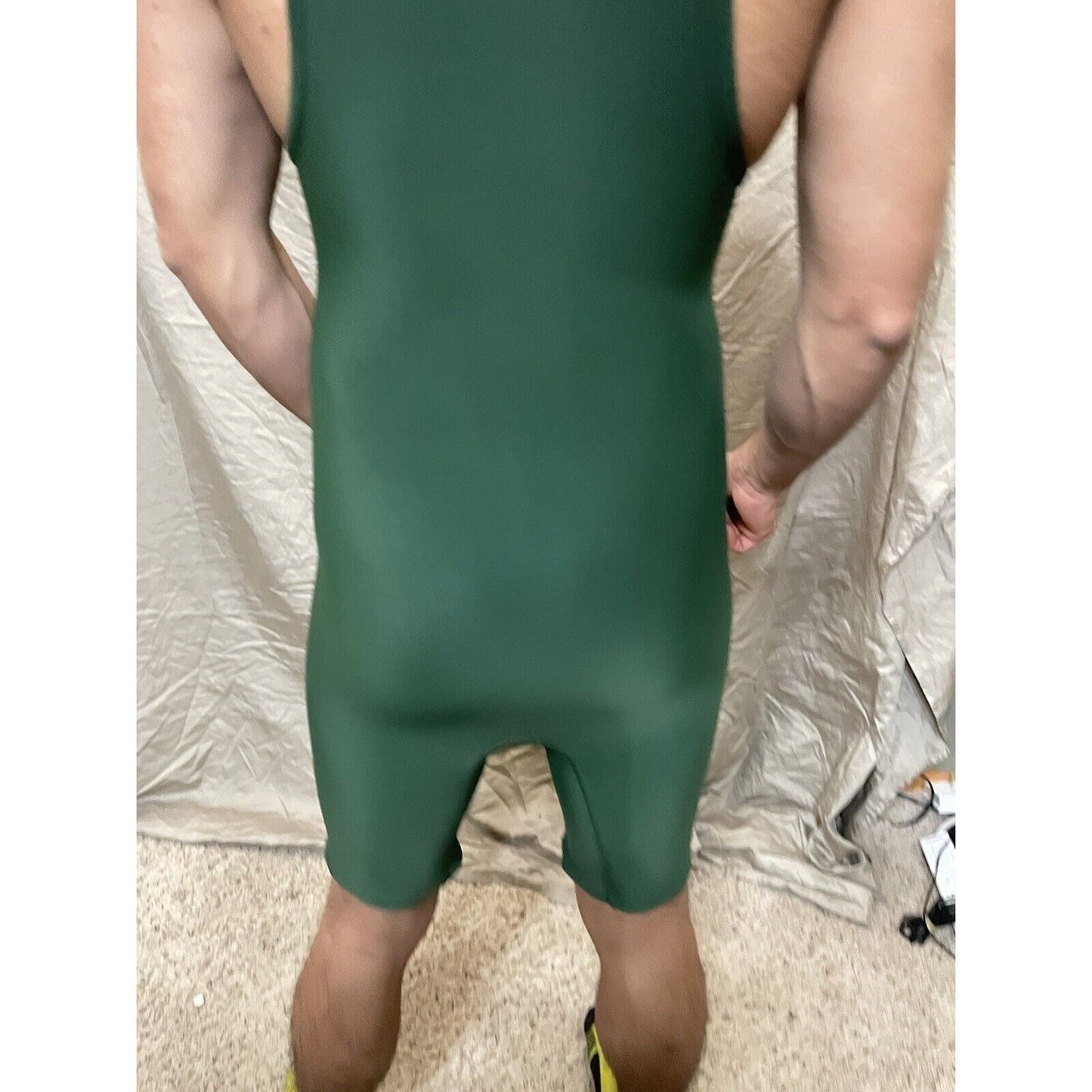 Men's Adult Small wrestling singlet Dark Green Athletic Compression