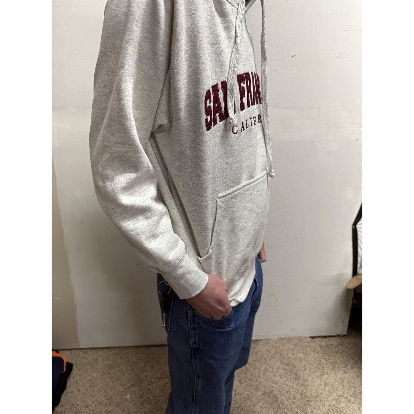 men’s city wear SF san francisco california hoodie white