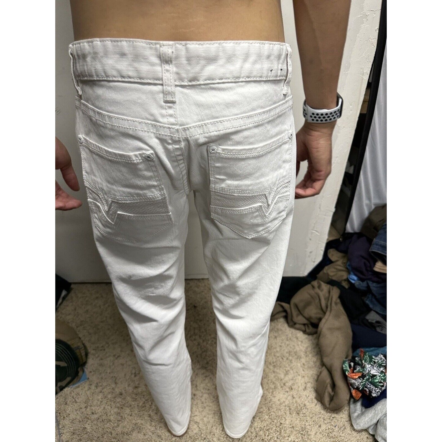 Men’s White INC International Concepts 30 X 29 Denim Pants Berlin Slim Straight