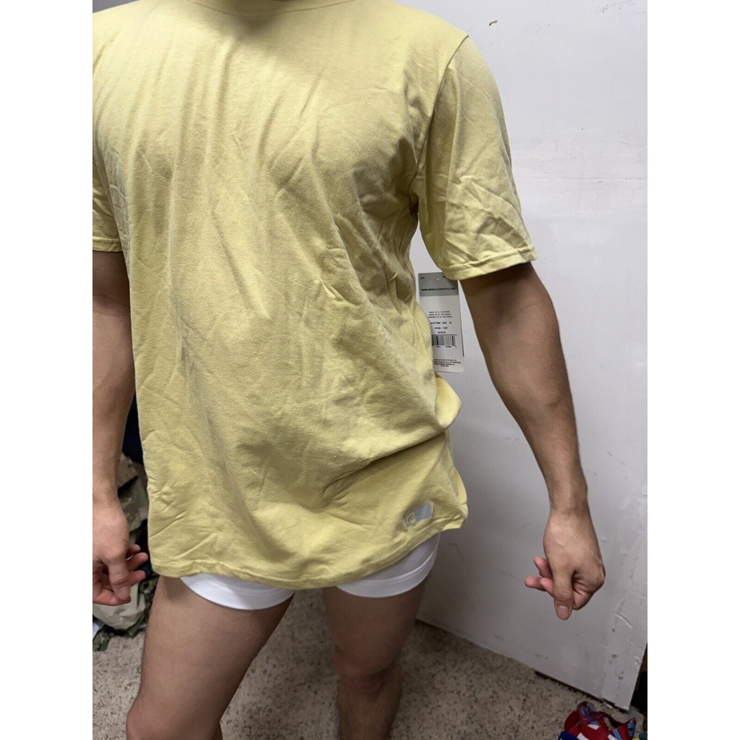 Russell Athletic Gold Medium Tshirt Short Sleeve Dri Power Odor Protection