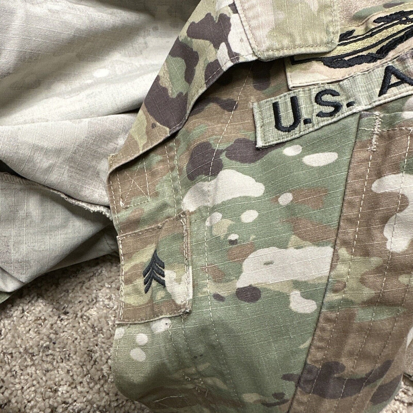 Men’s Ocp Top Medium Long Army Blouse Air Force With Patches