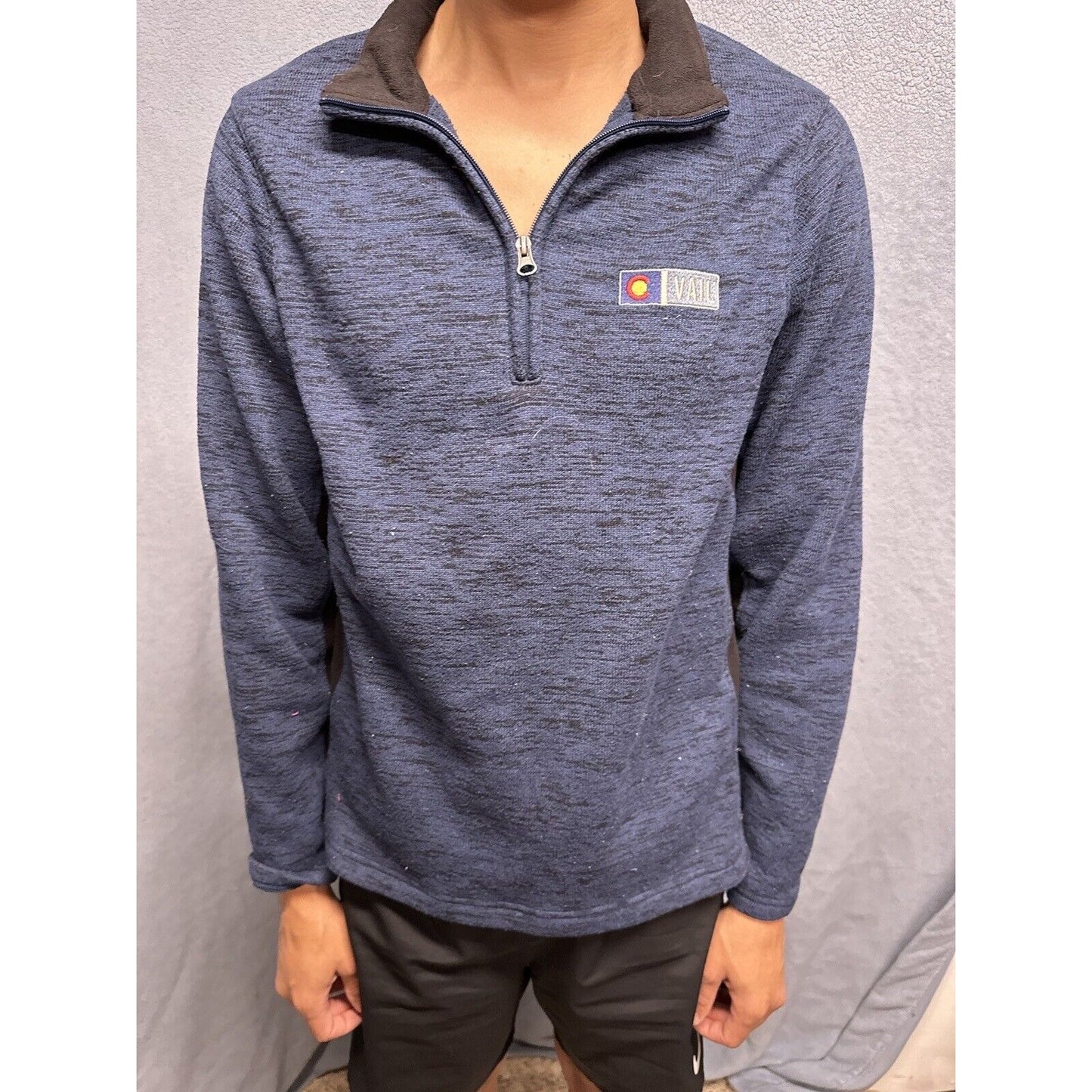 Men’s Blue 1/4 Zip Pullover Colorado Vail Gear For Sports Sweater