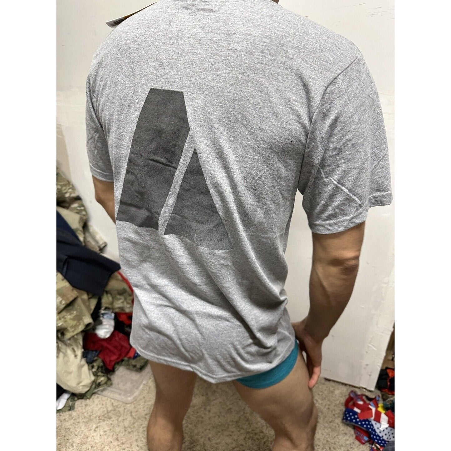 Men’s Soffe Small Dri Release Gray Army Pt Uniform Short Short Sleeve