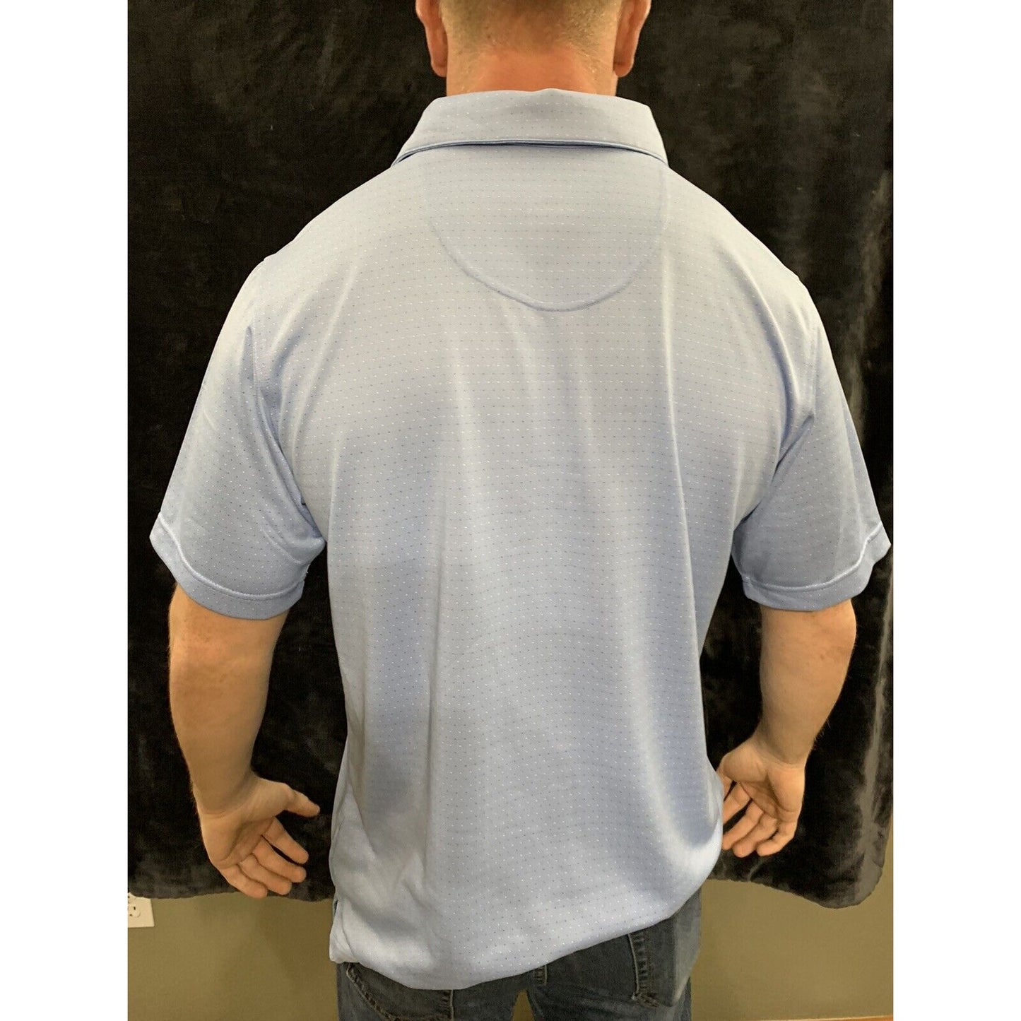 Pebble Beach Dry-Luxe Performance Collar Shirt Size Large Light Blue