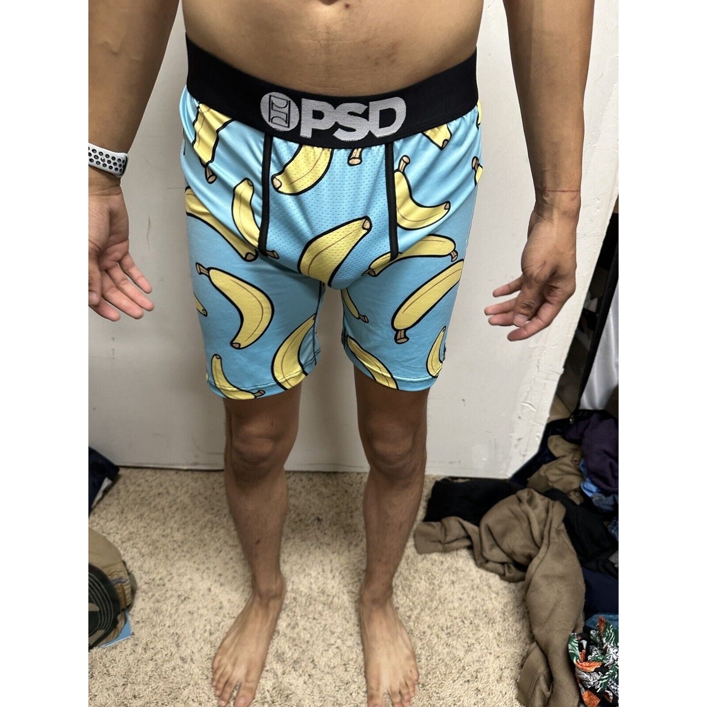 PSD Men's LARGE Boxer Brief Banana Blue Yellow Boxer Briefs NWOT
