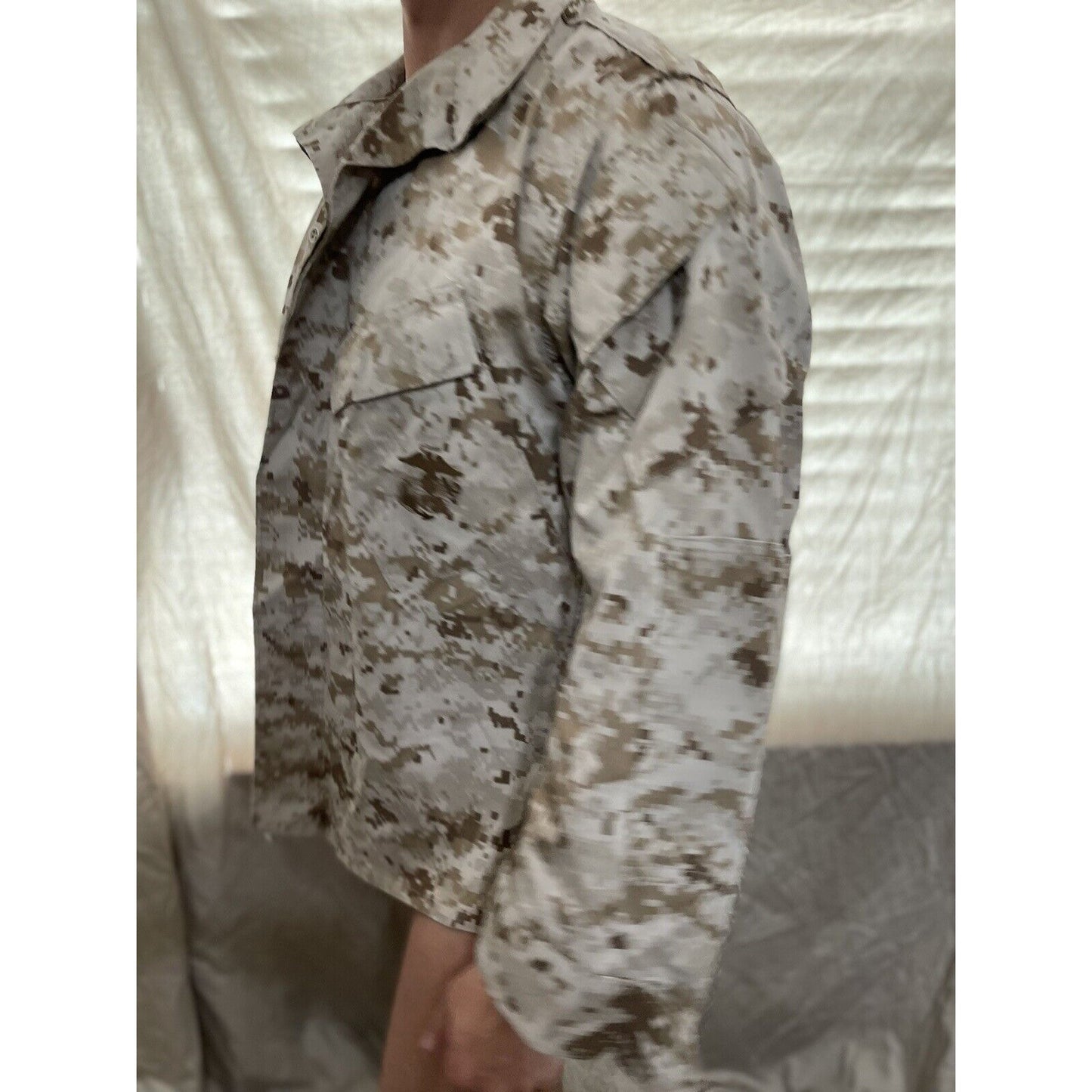 men's usmc marines top blouse desert camo small short american apparel
