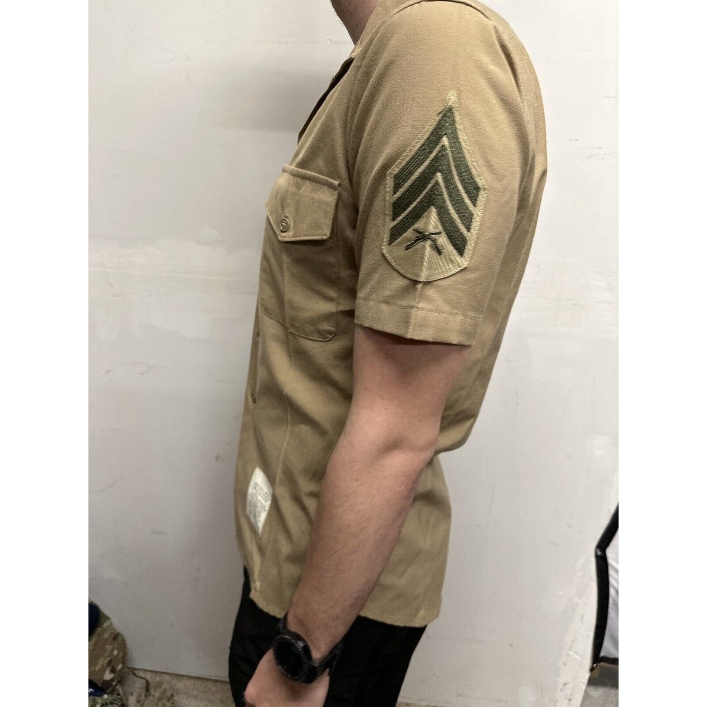 Men’s Medium Usmc Marine Button Up Uniform Shirt
