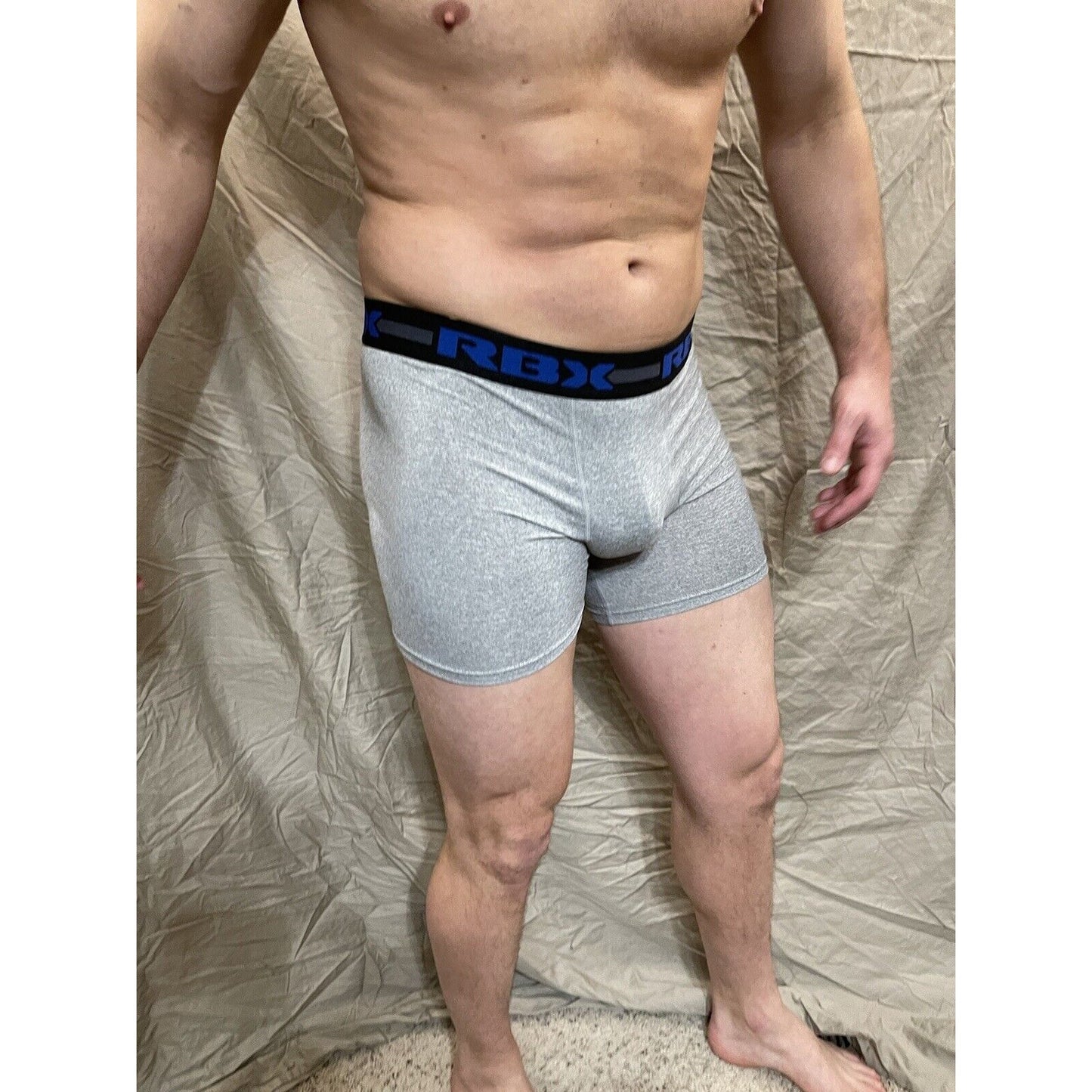 Men's RBX active gray compression shorts medium