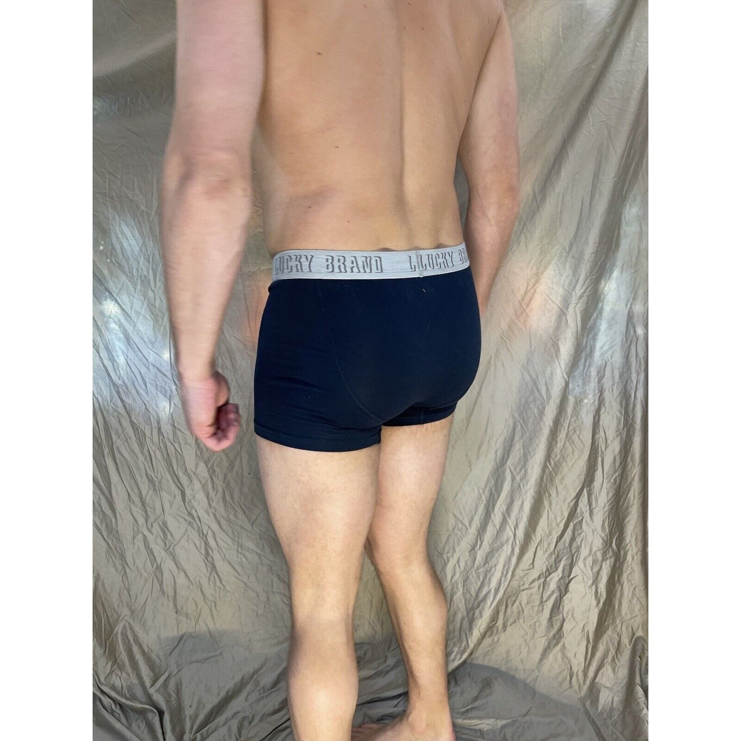 men's blue lucky brand Dark Navy blue medium boxer briefs cotton modal blend