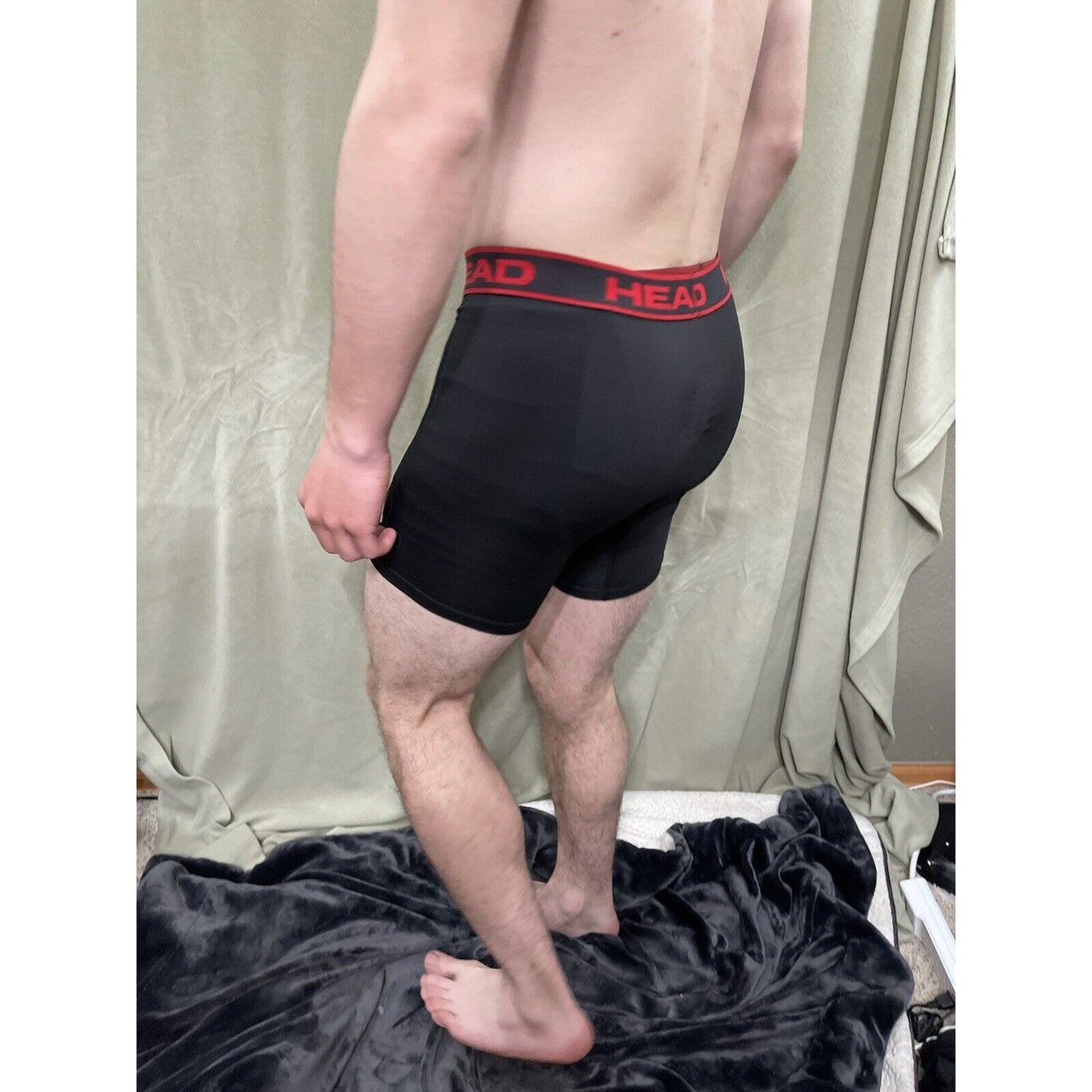 Head Brand Compression Shorts Medium Black With Red Band 1 Pair New