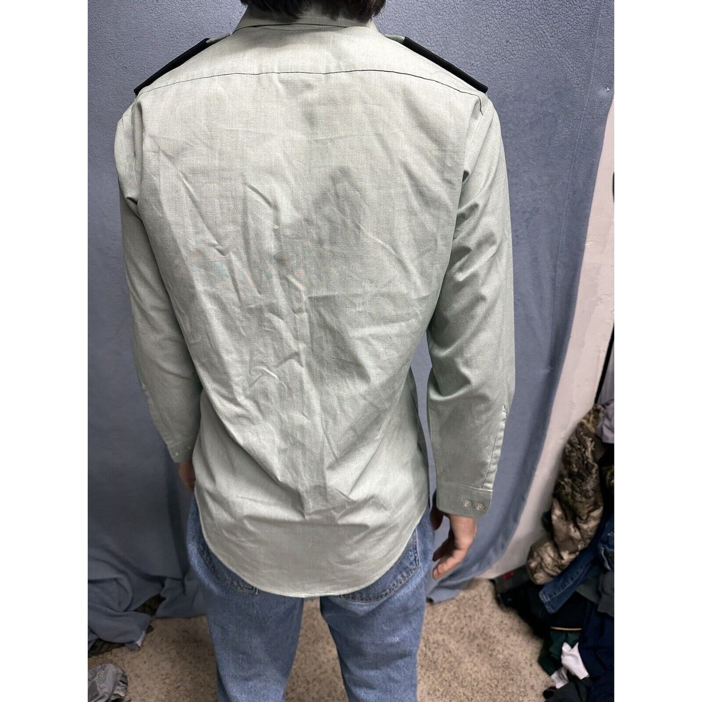 Men’s Army Green DSCP 14.5 X 30/31 Long Sleeve Button Up Uniform Dress Shirt