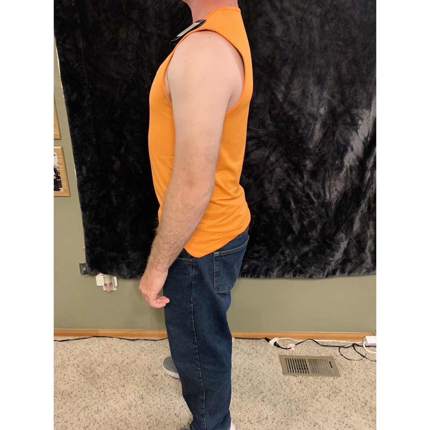 Spalding Black / Orange Basketball Top Mesh Tank Reversible