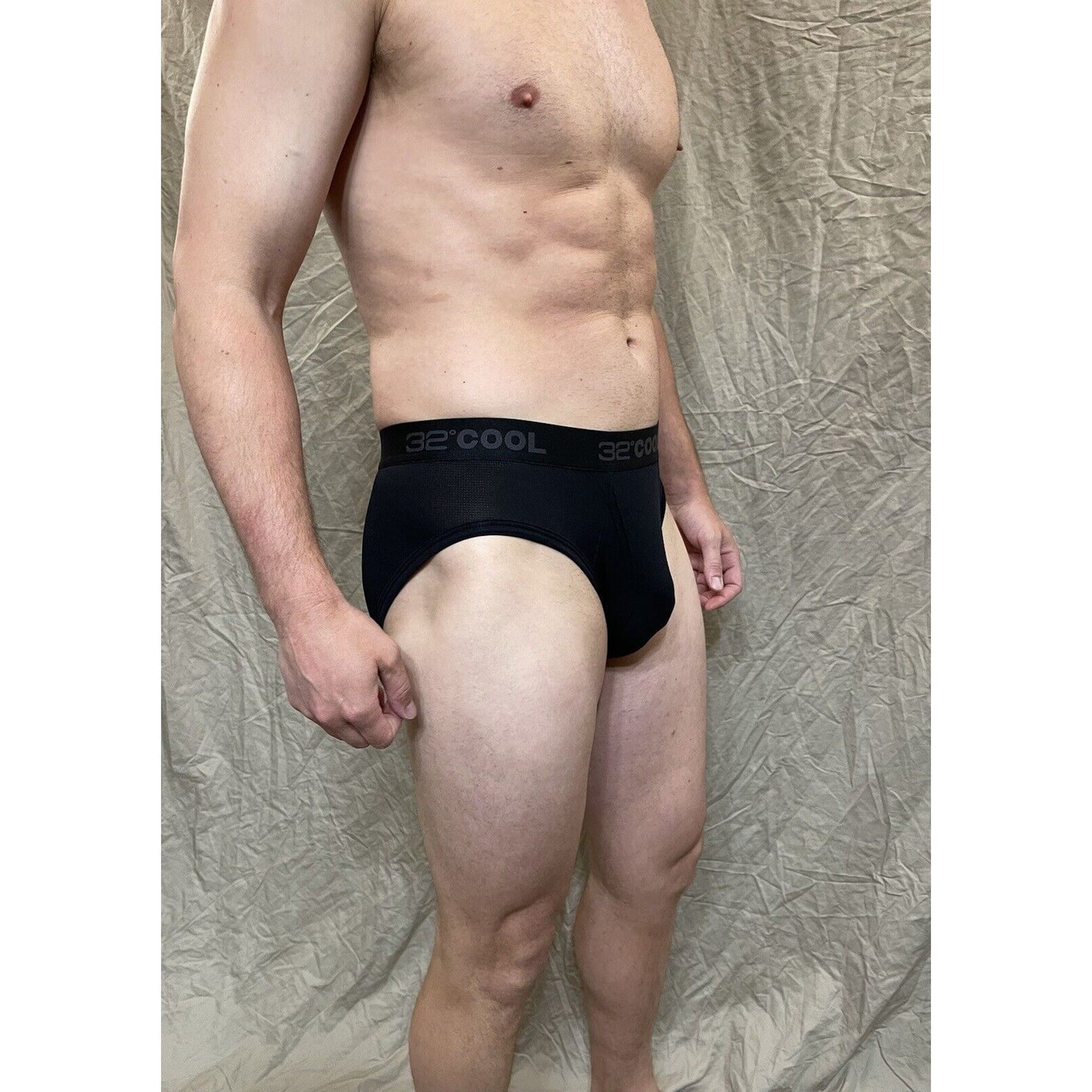 men's black 32 degrees 8% spandex athletic brief Extra Large