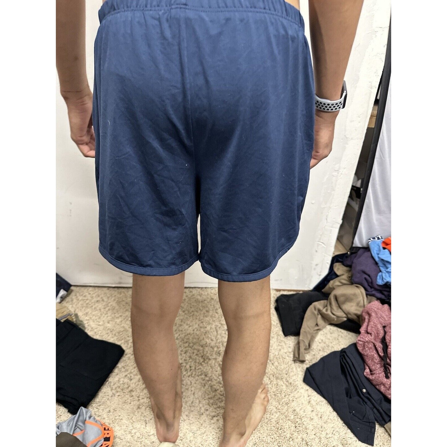 Men’s Large Reebok Play Dry Dark Blue Shorts With Pockets