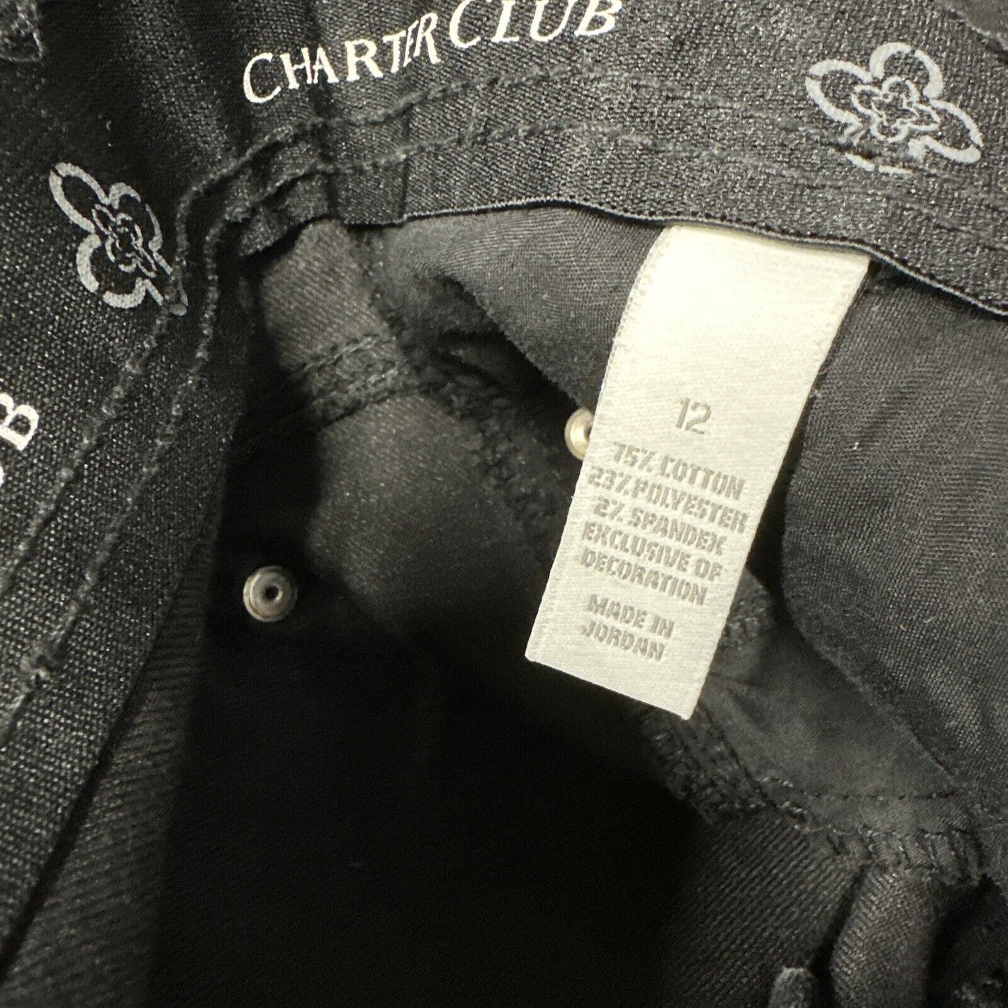 Women’s Black Charter Club Size 12 Jeans Cotton Polyester