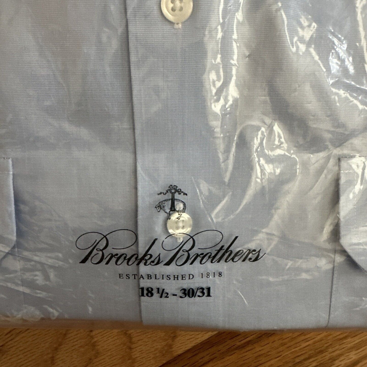 Men’s USSF USAF Coast Guard Brooks Brothers Blue Dress Shirt Long Sleeve 18.5