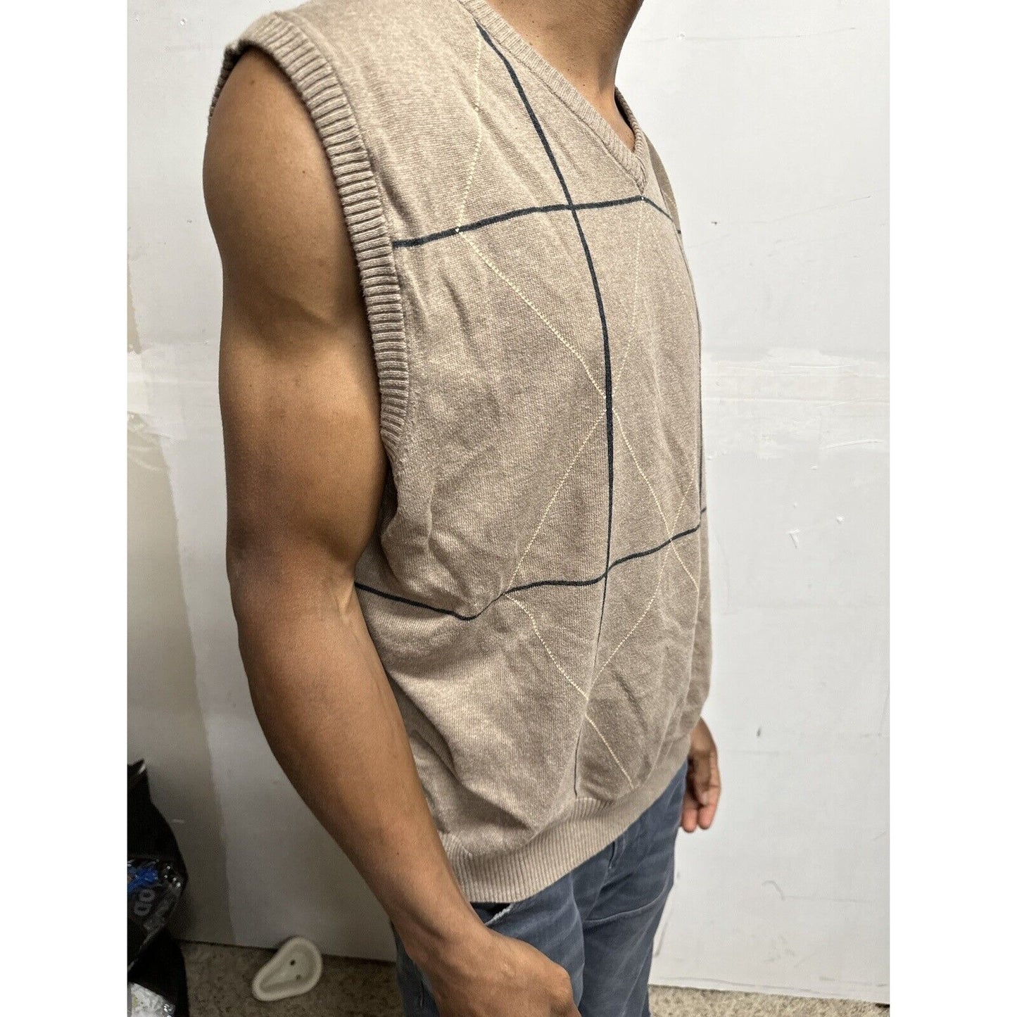 Men’s Dockers Sleeveless XL Tan Sweater