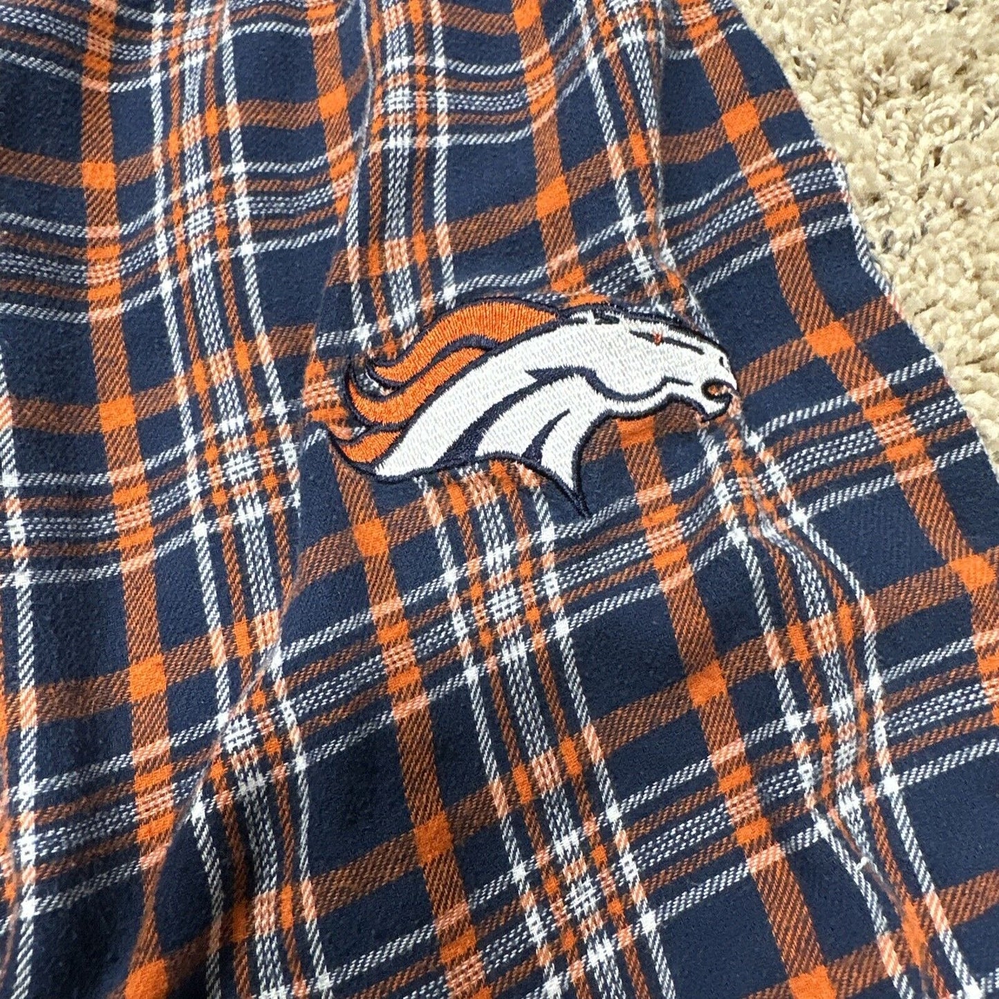 Men’s Plaid NFL Team Large Denver Broncos Pajama Pants Lounge Sleepwear