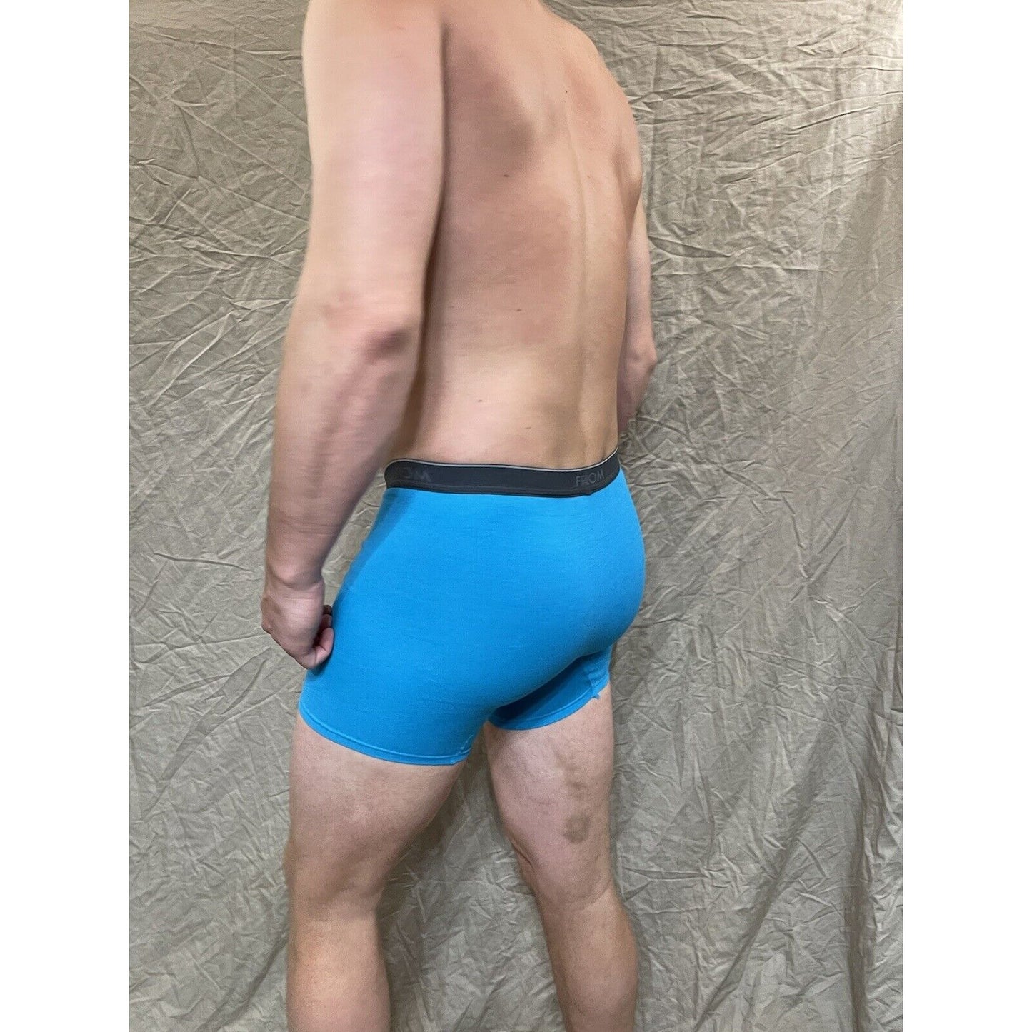 men's Aqua Blue fruit of the loom cotton boxer brief Small