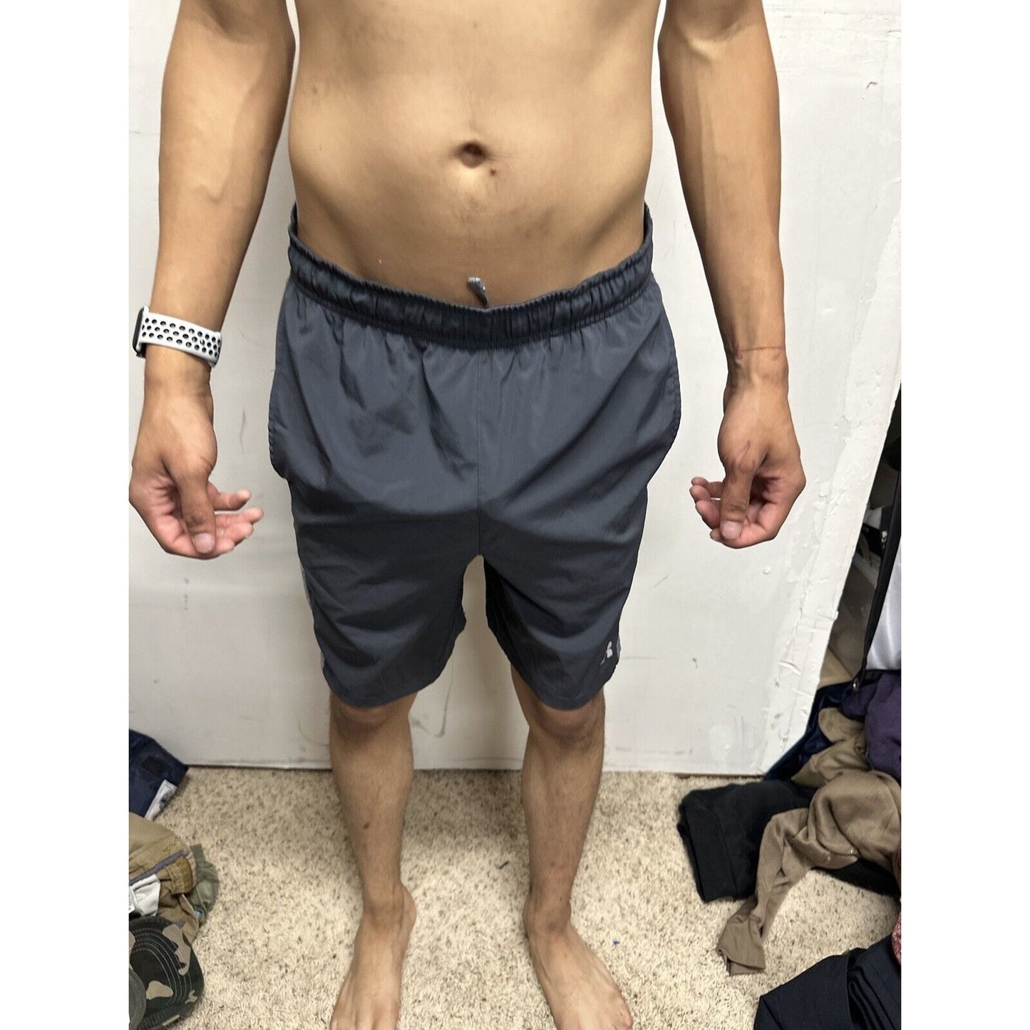 Men’s Gray Russell Small Athletic Shorts With Pockets