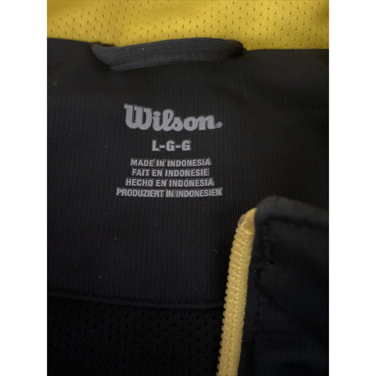 Wilson Men’s Large Black Yellow Mesh Polyester Full-zip Jacket