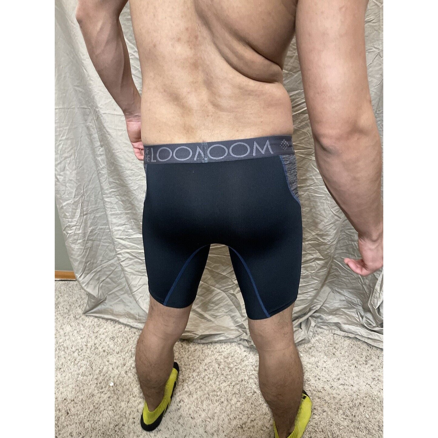 men's fruit of the loom black And Gray compression boxer shorts breathable S
