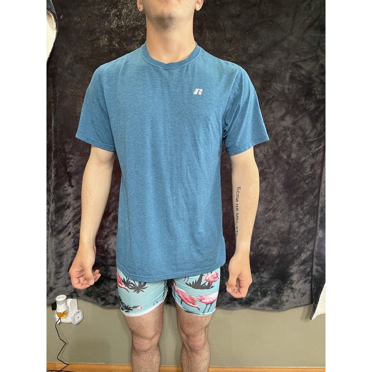 Men’s Large Russell Blue Dri Power Short Sleeve T-shirt