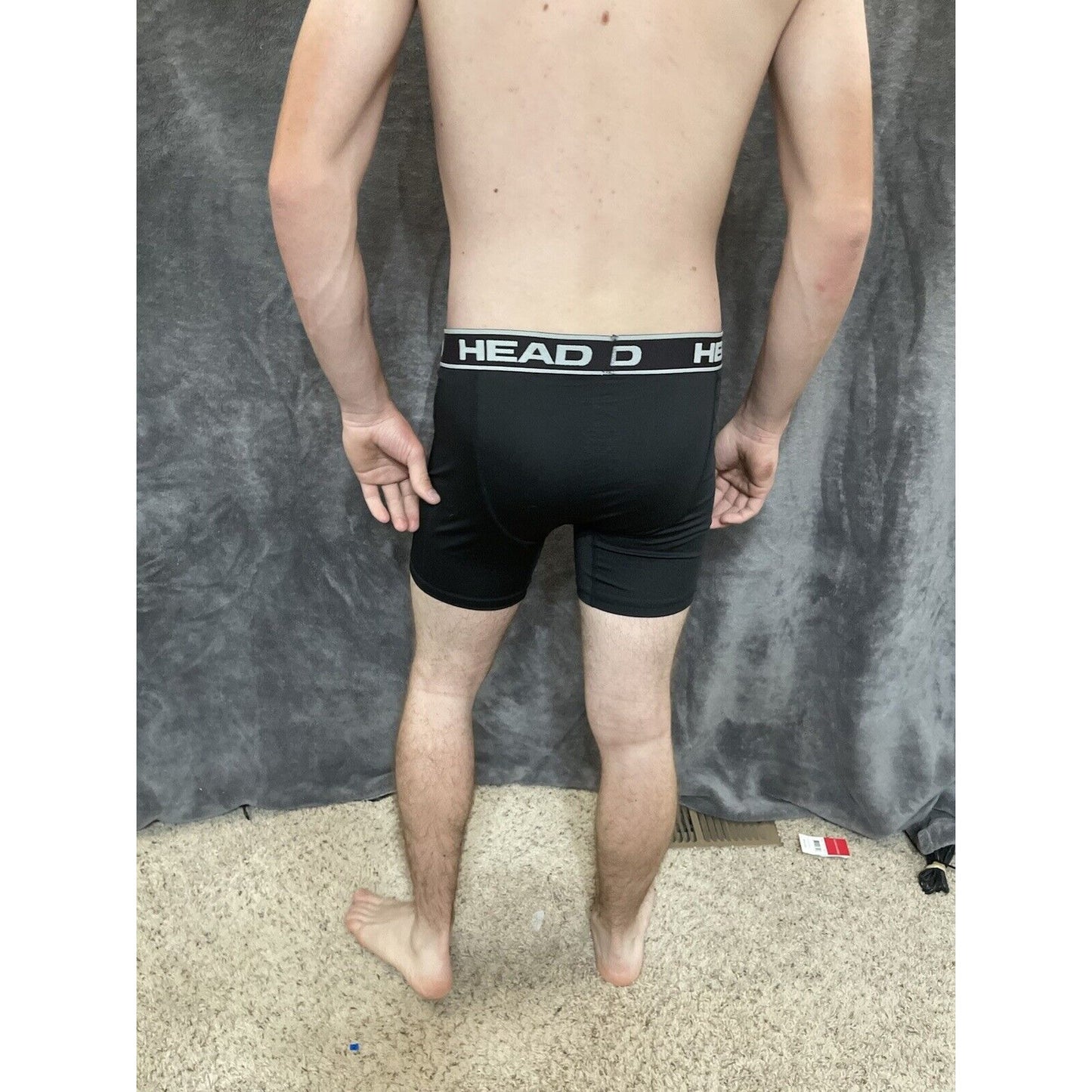 men's head black medium compression boxer briefs 10% spandex