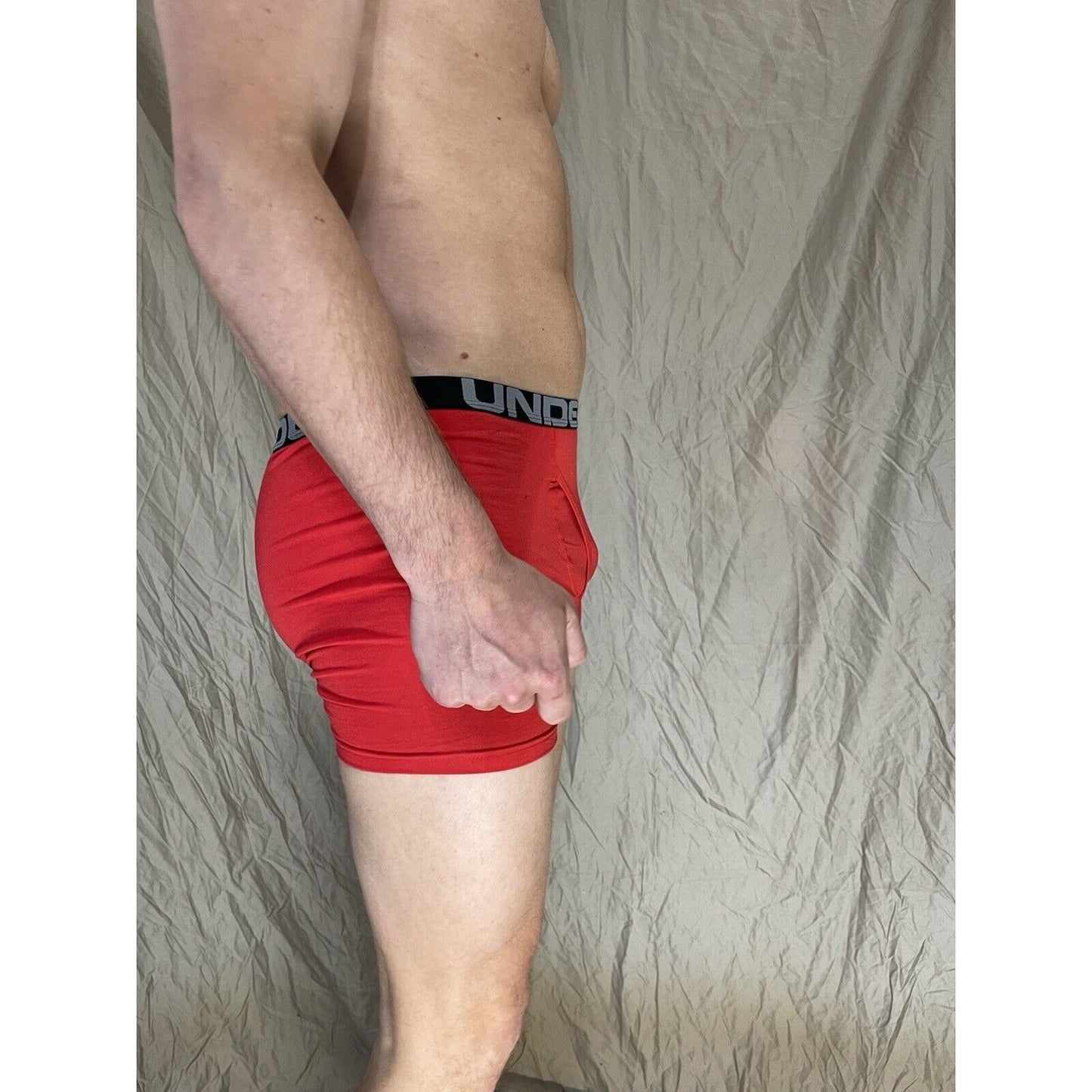 youth XL Red under armour fitted heat gear boxer briefs